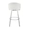 Armen Living Noran Swivel Counter Stool in Brushed Stainless Steel with White Faux Leather 840254335745 - alternate 7